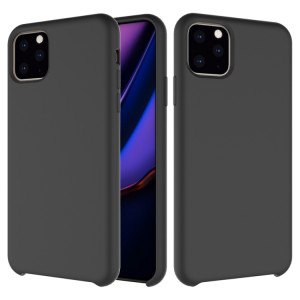 Coque antichoc en silicone liquide de couleur unie pour iPhone 11 Pro Max (Noir) SH303D1592-20