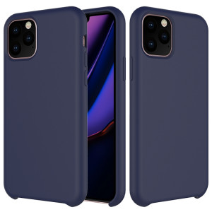 Coque antichoc en silicone liquide de couleur unie pour iPhone 11 Pro Max (bleu foncé) SH303E1264-20