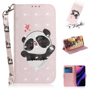 Étui en cuir à rabat horizontal avec dessin en couleur 3D, avec support et fente pour carte et portefeuille pour iPhone 11 Pro (Love Bear) SH701G693-20