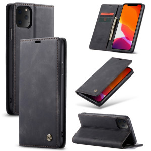 CaseMe-013 Etui à rabat horizontal multifonctionnel en cuir avec fente pour carte, support et portefeuille pour iPhone 11 Pro Max (Noir) SC303A723-20