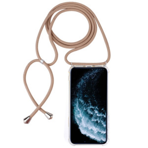Coque pour téléphone portable Trasparent TPU à quatre coins et anti-chute avec cordon pour iPhone 11 Pro Max (Beige) SH303F1492-20