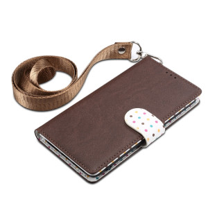 Etui à rabat horizontal en cuir avec fentes pour cartes, porte-monnaie et lanière pour iPhone 11 Pro (Marron) SH601C807-20