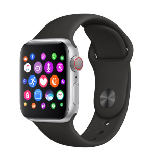 Montre Bluetooth intelligente à écran TFT de 1,4 pouces H55Pro, moniteur de sommeil / moniteur de fréquence cardiaque / tensiomètre, style: bracelet en silicone (argent noir) SH001A326-20