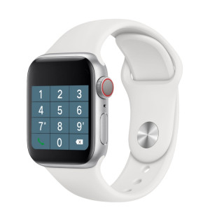Montre Bluetooth intelligente à écran TFT de 1,4 pouces H55Pro, moniteur de sommeil / moniteur de fréquence cardiaque / tensiomètre, style: bracelet en silicone (blanc argenté) SH001B469-20