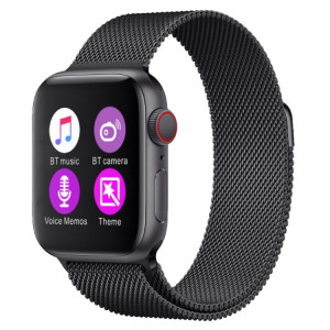 Montre Bluetooth intelligente à écran TFT de 1,4 pouces H55Pro, moniteur de sommeil / moniteur de fréquence cardiaque / tensiomètre, style: bracelet en acier (noir) SH101A794-20