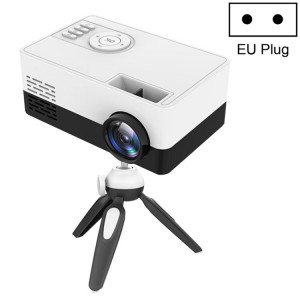 J15 1920 x 1080P HD Mini projecteur LED domestique avec support de montage sur trépied AV / HDMI x 1 / USB x1 / TF x 1, Type de prise: Prise UE (Noir Blanc) SH101A699-20