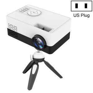 Mini projecteur LED domestique J15 1920 x 1080P HD avec support de montage sur trépied AV / HDMI x 1 / USB x1 / TF x 1, type de prise: prise américaine (noir blanc) SH102A1416-20