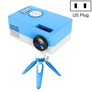Mini projecteur LED domestique J15 1920 x 1080P HD avec support de montage sur trépied AV / HDMI x 1 / USB x1 / TF x 1, type de prise: prise américaine (bleu blanc) SH102B1336-20