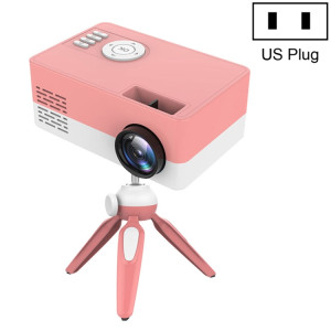 Mini projecteur LED domestique J15 1920 x 1080P HD avec support de montage sur trépied AV / HDMI x 1 / USB x1 / TF x 1, type de prise: prise américaine (blanc rose) SH102C1464-20