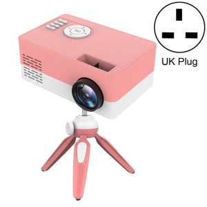 J15 1920 x 1080P HD Mini projecteur LED domestique avec support de montage sur trépied AV / HDMI x 1 / USB x1 / TF x 1, Type de prise: Prise UK (Rose Blanc) SH103C950-20