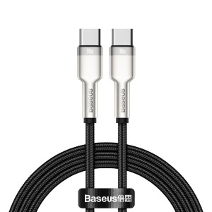 Baseus CATJK-C01 Cafule Series 100W Type-C / USB-C vers Type-C / USB-C Câble de données de charge en métal, longueur: 1 m (noir) SB801A895-20