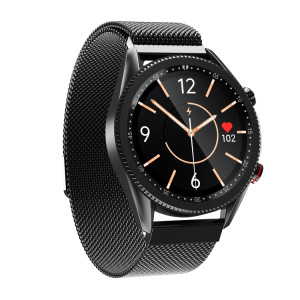 M98 1,28 pouces IPS écran couleur IP67 montre intelligente étanche, moniteur de sommeil de soutien / moniteur de fréquence cardiaque / appel Bluetooth, style: bracelet en acier (noir) SH901A912-20