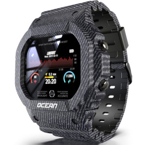 Lokmat OCEAN 1.14 pouces écran tactile TFT IP68 montre intelligente étanche, rappel d'informations de support / moniteur de sommeil / enregistrement de sport (bleu denim) SL901C1219-20