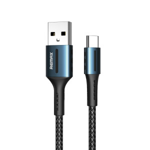 Remax RC-003a 2.4A Type-C / USB-C Barrett Series Charging Data Cable, Length: 1m(Black) SR001A344-20