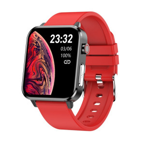 E86 1.7 pouces TFT Color Screen Smart Watch Smart Smart, Support Surveillance de l'oxygène sanguin / Surveillance de la température corporelle / Diagnostic médical Ai, Style: Sangle TPU (rouge) SH101C1982-20