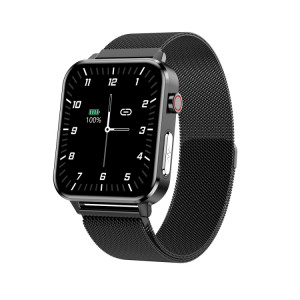 E86 1,7 pouce TFT Color Screen Smart Watch Smart Smart, Support Surveillance de l'oxygène sanguin / Surveillance de la température corporelle / Diagnostic médical Ai, Style: Sangle en acier (noir) SH201A1533-20