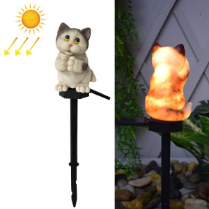 Résine à énergie solaire Shape de chat Paysage Lumière en plein air LED Garden Light Light (gris-c) SH701C1092-20