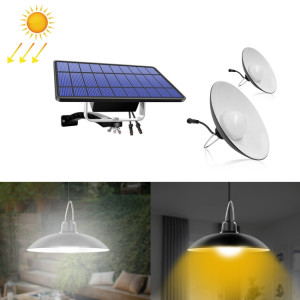 2 en 1 Lumière solaire Paysage Courtyard Corridor Éclairage 32-LED Lustre rétro, Couleur de la lumière: lumière chaude (abat-jour noir) SH102B1138-20