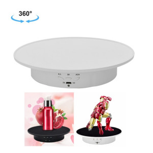 20cm USB Triffilt Turntable Tableau de platine Tableau de tournage vidéo Propps de tournage de plateau tournant pour la photographie, charge: 8kg (velours blanc de base blanc) SH401B59-20