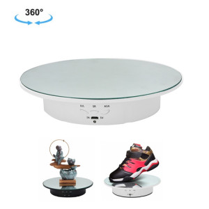 20cm USB électrique rotation plate-forme plate-forme de tournage vidéo des accessoires de tournage vidéo pour la photographie, charge: 8kg (miroir blanc) SH301B1366-20