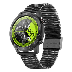 MX5 1,3 pouce IPS Screen IP68 Imperméable Smart Watch, Support Bluetooth Call / Surveillance de la fréquence cardiaque / Surveillance du sommeil, Style: Sangle d'acier (noir) SH301A370-20