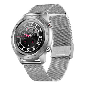 MX5 1.3 pouces IPS Screen IP68 Wather Watch Smart Watch, Support Bluetooth Call / Surveillance de la fréquence cardiaque / Surveillance du sommeil, Style: Sangle d'acier (argent) SH301B649-20