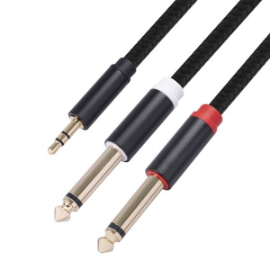 3683 Câble audio masculin double 6,35 mm mâle à double 6,35 mm, longueur de câble: 1m (noir) SH301A783-20
