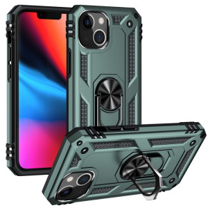 Étui de protection TPU + PC antichoc avec support rotatif à 360 degrés pour iPhone 13 (vert foncé) SH802F1667-20