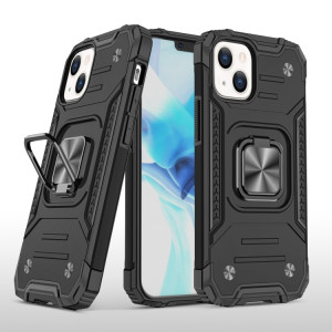 Armure magnétique TPU + TPU + PC avec porte-bague en métal pour iPhone 13 Pro (Noir) SH403A1964-20