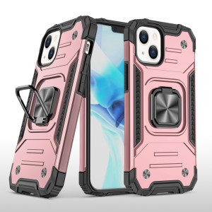 Armure magnétique TPU + TPU + PC avec porte-bague en métal pour iPhone 13 Pro (Rose Gold) SH403E75-20