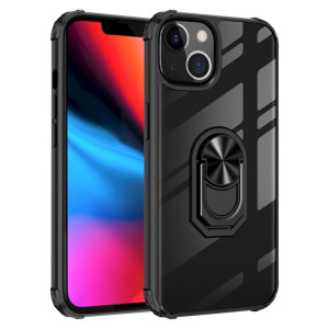 TPU ultra-choc transparent TPU + Cas de protection acrylique avec porte-bague pour iPhone 13 (noir) SH702A1329-20