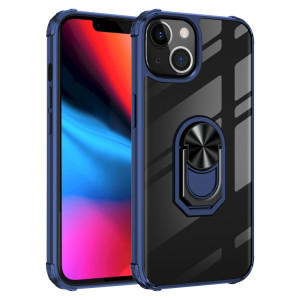 Boîtier de protection en acrylique transparent ultra-antichoc transparent avec porte-bague pour iPhone 13 (bleu) SH702C529-20