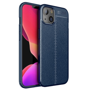Litchi Texture TPU Case antichoc pour iPhone 13 (Bleu) SH404B608-20