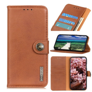 Khazneh Coche Texture Texture Horizontal Flip Coating avec support & Card Slots & Portefeuille pour iPhone 13 (Brown) SH001B209-20