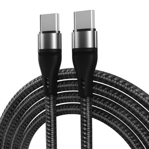 PD 60W USB-C / TYPE-C à USB-C / Type-C Chargement rapide du câble de données tressé de nylon, Durée du câble: 1m (noir) SH601A1902-20