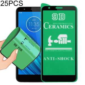 Pour Motorola Moto E6 25 PCS 9D Film en céramique complet en plein écran SH04081276-20