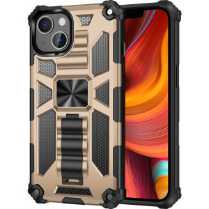 ARMOUR PHOTO TPU + PC Cas de protection magnétique avec support pour iPhone 13 (or) SH802E699-20