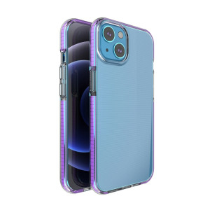 TPU Cas de protection antichoc double couleur pour iPhone 13 (violet) SH002H1745-20
