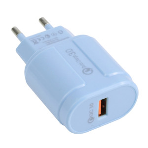 13-3 QC3.0 Accès à l'interface USB unique Chargeur de voyage, Plug UE (bleu) SH701C1448-20