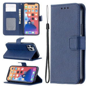 Texture longan Horizontal Flip PU Housse en cuir PU avec support et carte de portefeuille et cadre de portefeuille et photo pour iPhone 13 Pro Max (Bleu) SH004D797-20