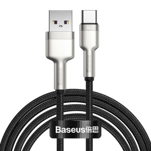 BASEUS CAKF000201 CAFÉRICE 66W USB au câble de données métalliques USB-C / C / C, longueur du câble: 2m (noir) SB902A813-20