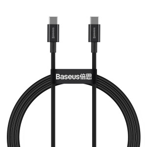 BASEUS CATYS-B01 Série Supérieure 100W USB-C / Type-C à USB-C / Type-C Câble de charge rapide, Longueur du câble: 1M (Noir) SB001A90-20