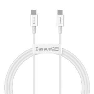 BASEUS CATYS-B02 Série Supérieure 100W USB-C / TYPE-C sur le câble de données de charge rapide USB-C / C / C / C / C, longueur du câble: 1m (blanc) SB001B1968-20