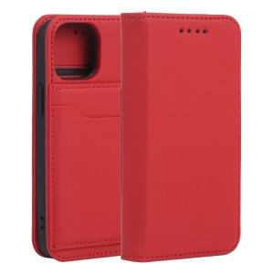 Magnétisme fort Horizontal Horizontal Feule Sentipe en cuir avec support et porte-cartes et portefeuille pour iPhone 13 mini (rouge) SH004C479-20