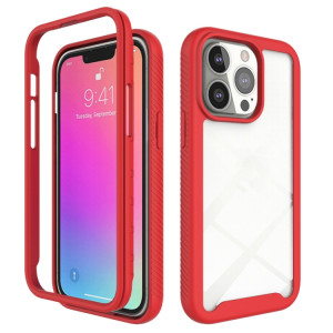 Coque Starry Sky Solid Color Série PC + Cas de protection TPU pour iPhone 13 Pro (rouge) SH502B655-20