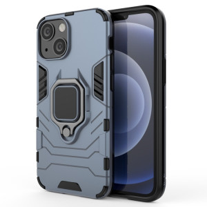 Cas protecteur PC + TPU antichoc avec porte-bague magnétique pour iPhone 13 mini (bleu marine) SH401C127-20