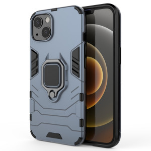 Cas de protection PC + TPU antichoc avec porte-bague magnétique pour iPhone 13 (bleu marine) SH402C1883-20