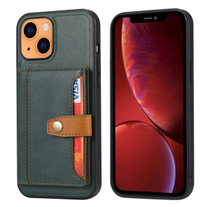 Couleur de couleur Calfskin Assortiment TPU + PU avec support et emplacement de carte pour iPhone 13 (vert) SH001B1062-20