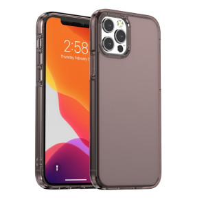 PHANTOM TPU + PC Cas de protection antichoc pour iPhone 13 (noir transparent) SH201B42-20