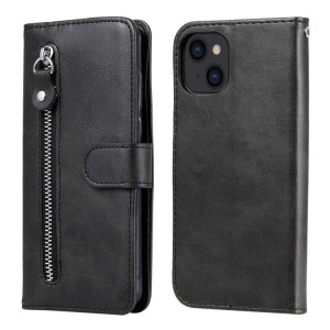 Texture de la mode Texture Zipper Horizontal Horizontal Horizontal Boîtier avec Stand & Card Slots & Portefeuille Fonction pour iPhone 13 (Noir) SH102C1243-20